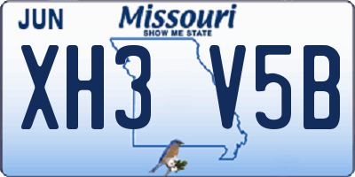MO license plate XH3V5B