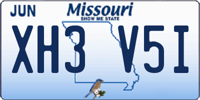 MO license plate XH3V5I