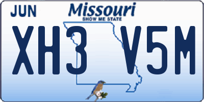 MO license plate XH3V5M