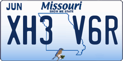 MO license plate XH3V6R
