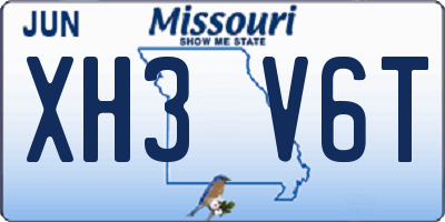 MO license plate XH3V6T