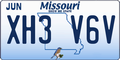 MO license plate XH3V6V