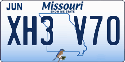 MO license plate XH3V7O