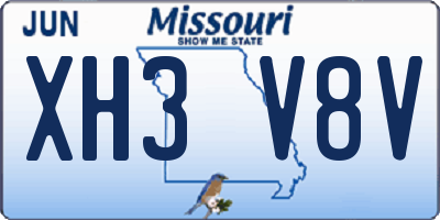 MO license plate XH3V8V
