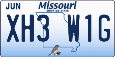 MO license plate XH3W1G