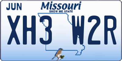 MO license plate XH3W2R