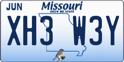 MO license plate XH3W3Y
