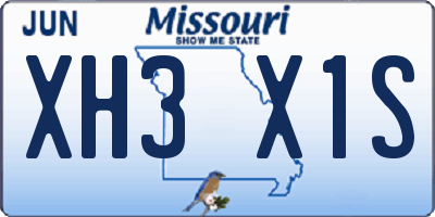 MO license plate XH3X1S
