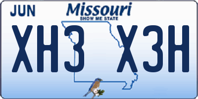 MO license plate XH3X3H