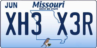 MO license plate XH3X3R