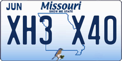 MO license plate XH3X4O