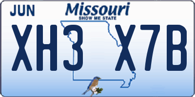 MO license plate XH3X7B