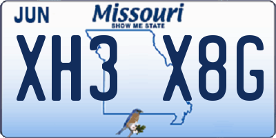 MO license plate XH3X8G