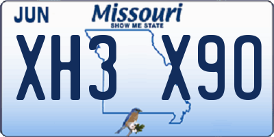 MO license plate XH3X9O