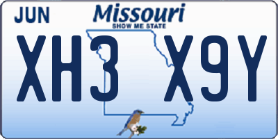 MO license plate XH3X9Y