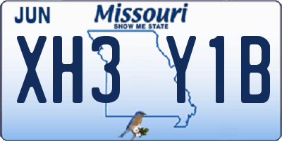MO license plate XH3Y1B