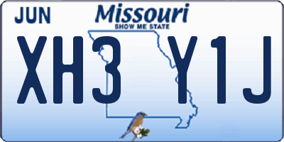 MO license plate XH3Y1J