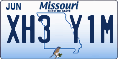MO license plate XH3Y1M