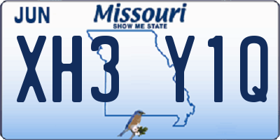 MO license plate XH3Y1Q