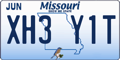 MO license plate XH3Y1T