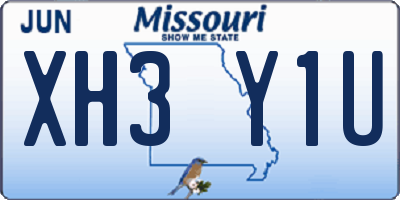MO license plate XH3Y1U