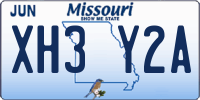 MO license plate XH3Y2A