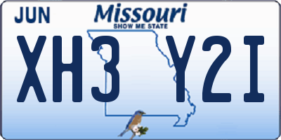 MO license plate XH3Y2I