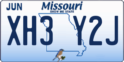 MO license plate XH3Y2J