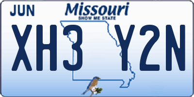 MO license plate XH3Y2N