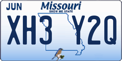 MO license plate XH3Y2Q
