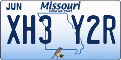 MO license plate XH3Y2R