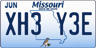 MO license plate XH3Y3E