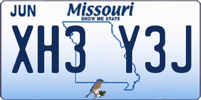 MO license plate XH3Y3J