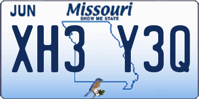 MO license plate XH3Y3Q