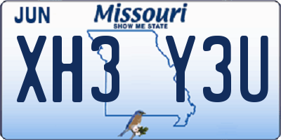 MO license plate XH3Y3U