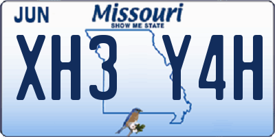 MO license plate XH3Y4H