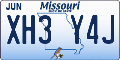 MO license plate XH3Y4J