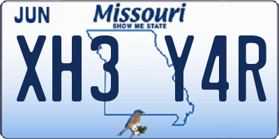 MO license plate XH3Y4R