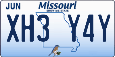 MO license plate XH3Y4Y