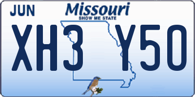MO license plate XH3Y5O