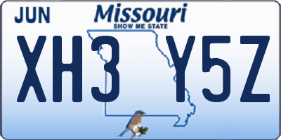 MO license plate XH3Y5Z