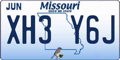 MO license plate XH3Y6J