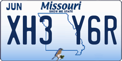MO license plate XH3Y6R