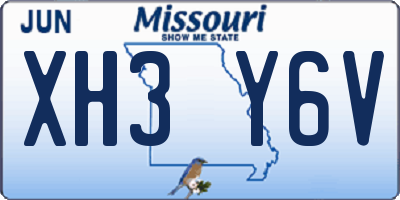 MO license plate XH3Y6V