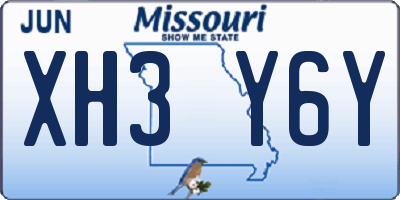 MO license plate XH3Y6Y