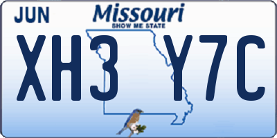 MO license plate XH3Y7C