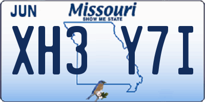 MO license plate XH3Y7I