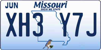 MO license plate XH3Y7J