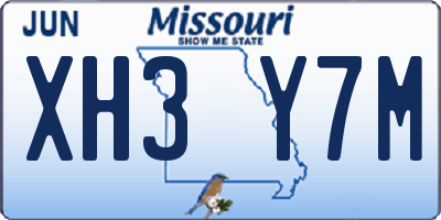 MO license plate XH3Y7M
