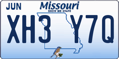 MO license plate XH3Y7Q